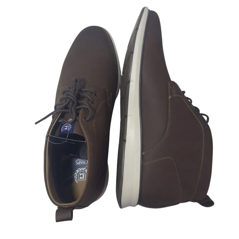 Men's Brown Lace Up Ankle Boots with Rubber Sole, Size 11.5 NWT.